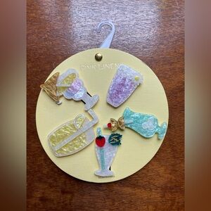 Tropical Drinks Hair Clips Barrettes Set Of 5 By Pink Linen New